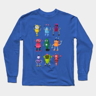 Robots Multicolored Long Sleeve T-Shirt